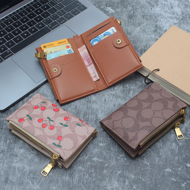Women's short wallet, double-sided zipper coin purse, multi-card slot card holder, 2-in-1 wallet for women Women's short wallet, double-sided zipper coin purse, multi-card slot card holder, 2-in-1 wallet for women