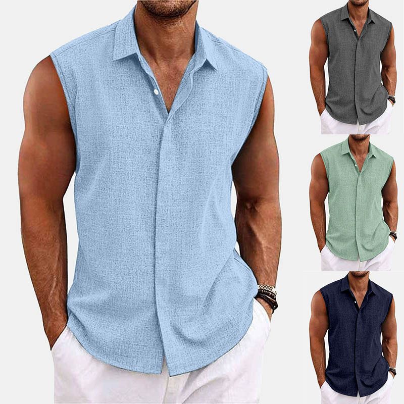 European and American Men's Summer Fashion New Cross-Border Shirts Amazon Independent Site Collared Button-Up Beach Shirts