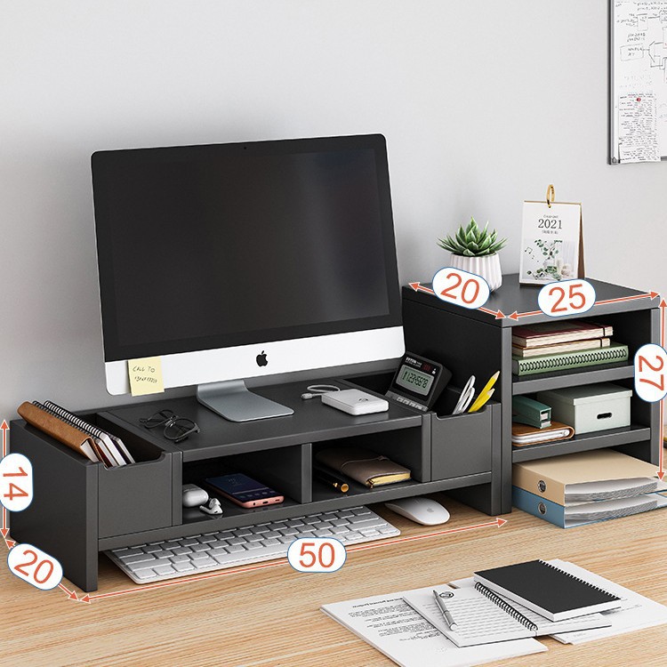 Soporte de elevación de computadora Soporte de soporte de monitor Base de elevación Estante de almacenamiento de escritorio de escritorio Estante de escritorio