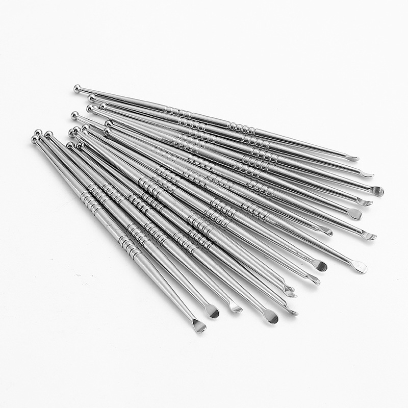 Wholesale ball ear scoop ear cleaner double-head rotating spring ear scoop 5-piece ear picking tool set