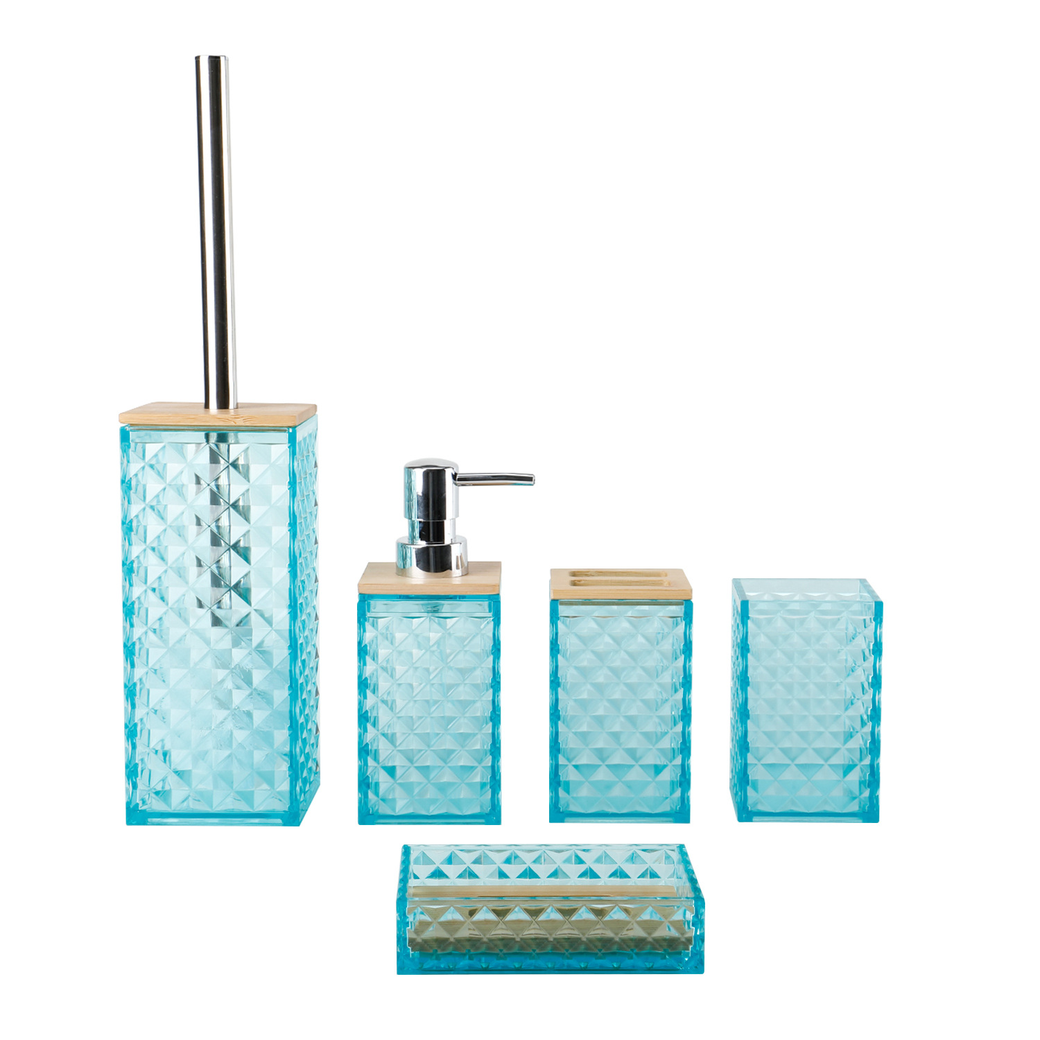 5002-5 Cubierta de bambú de 5 piezas - nuevo azul