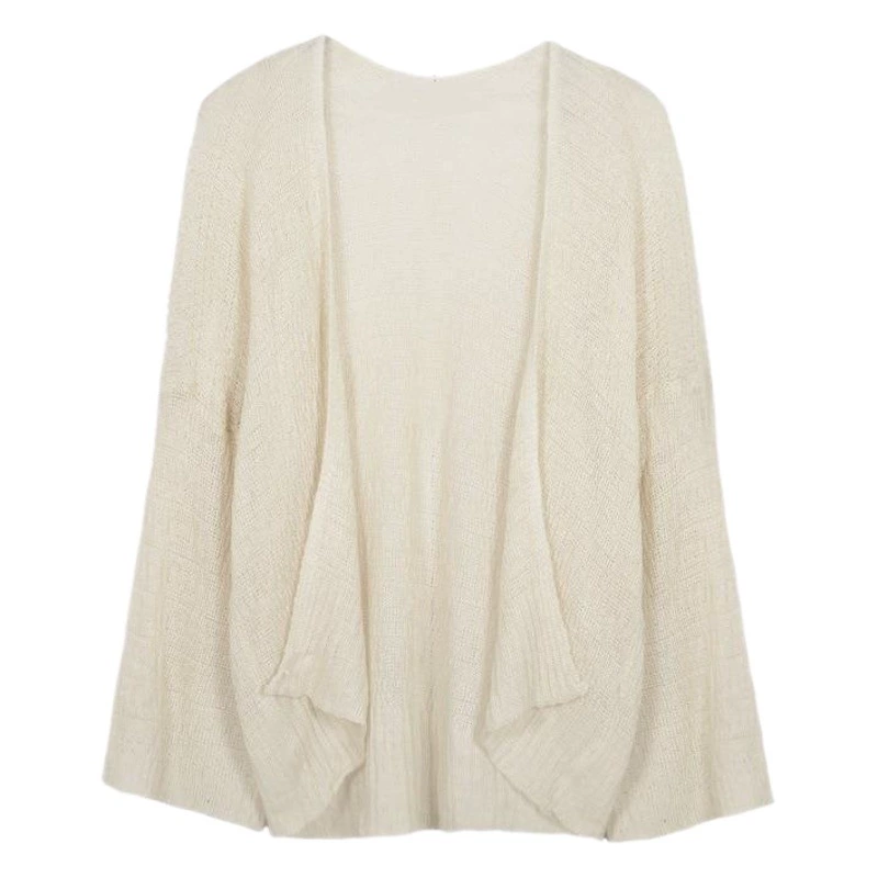 Вязаный свитер 2024 Весна-Лето Тонкая куртка Женская свободная ретро пляжная шаль Рубашка с эффектом кондиционирования