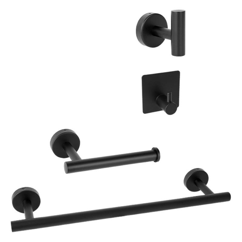 Towel Rack Towel Bar 304 Stainless Steel Bathroom Pendant Towel Holder Hook Single Rod American Towel Rack Set