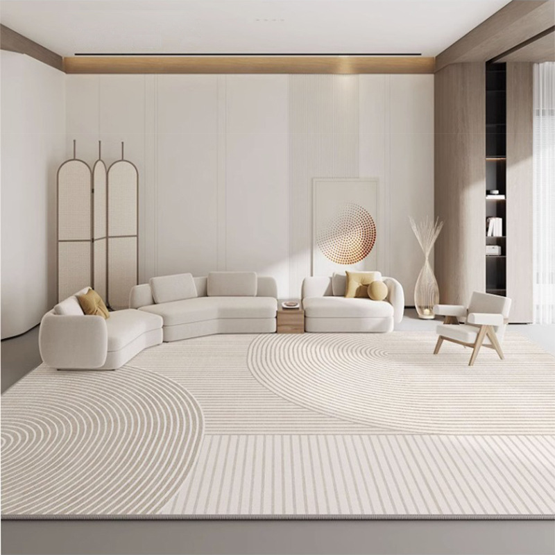 Alfombra de lujo ligera alfombra de lana de cristal alfombra de dormitorio alfombra de cama alfombra de gran área piso al por mayor