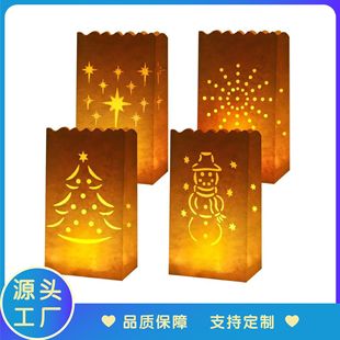 Flame Retardant Holiday Candle Bag Christmas Snowman Paper Bag Candle Bag Printed Candle Bag Ce Certification