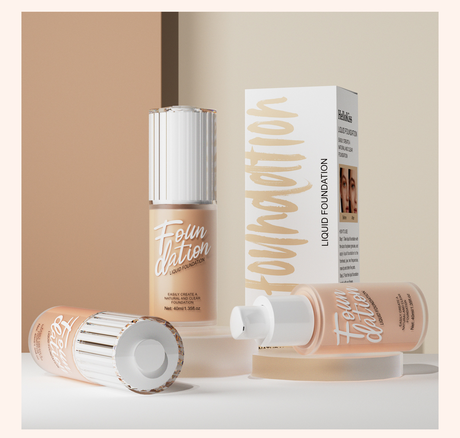 Hellokiss Foundation is a clear, smooth, natural and long-lasting European and American Foundation matte foundation makeup undefined
