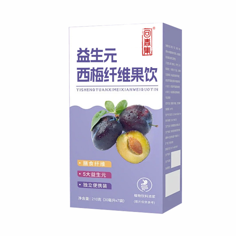 Prebiotic Prune Fiber Fruit Drink (Prunus domestica) — 210ml Herbal Wellness Beverage overview