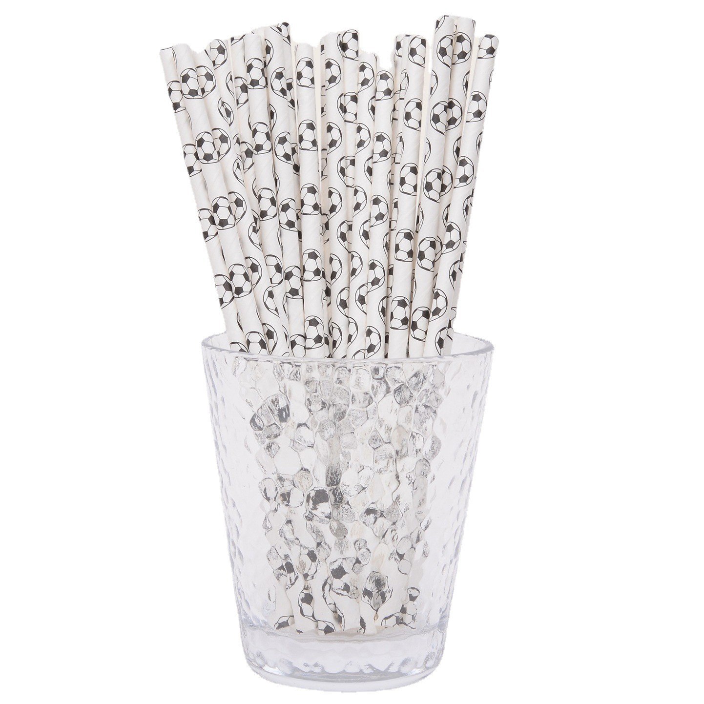 Nueva paja de papel degradable paja de papel desechable blanco y negro gato garra barba fiesta decoración bebida paja