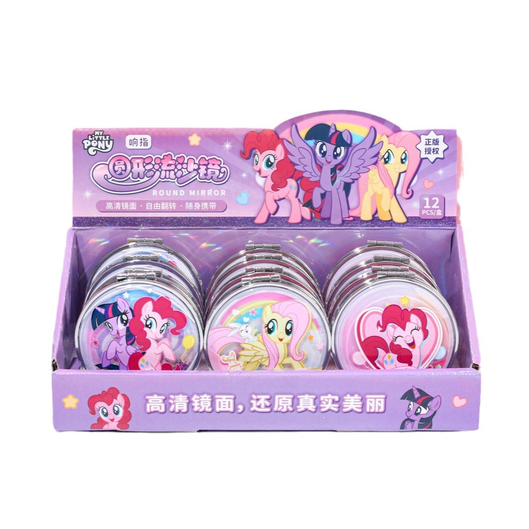 Dedo sonoro capibara plegable espejo de doble cara de dibujos animados colgantes de panda espejo de arena movida espejo de maquillaje portátil pequeño espejo