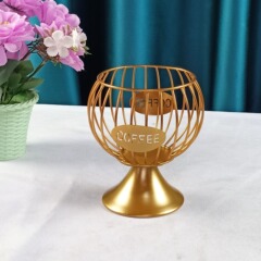 Factory direct sales creative iron coffee capsule storage basket large fence base jelly frame saint cup iron ornaments