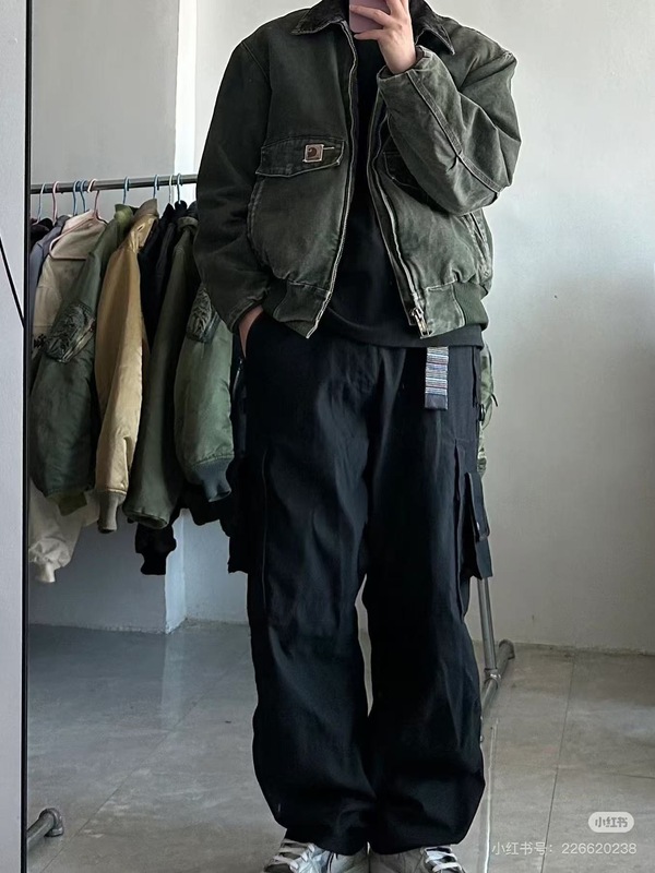 高品质car卡哈中古款J165底特律美式复古工装夹克翻领拉链外套男|undefined