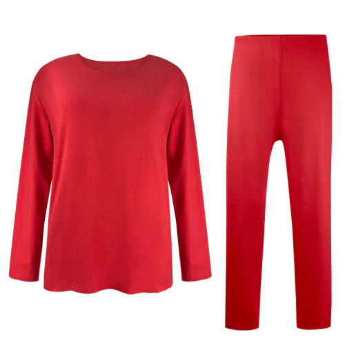 Large size thermal underwear for fat women MM 240 pounds autumn clothes and autumn pants German velvet self-heating constant temperature seamless bottoming shirt set