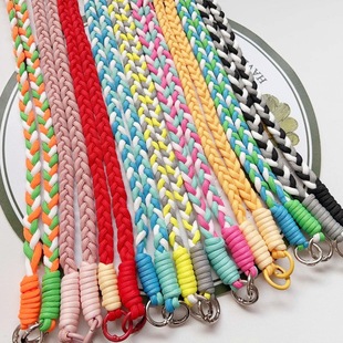 Long Mobile Phone Back Clip Crossbody Lanyard Hand-Woven Braided Rope Adjustable Back Hanging Neck Backpack Water Cup Hanging Chain
