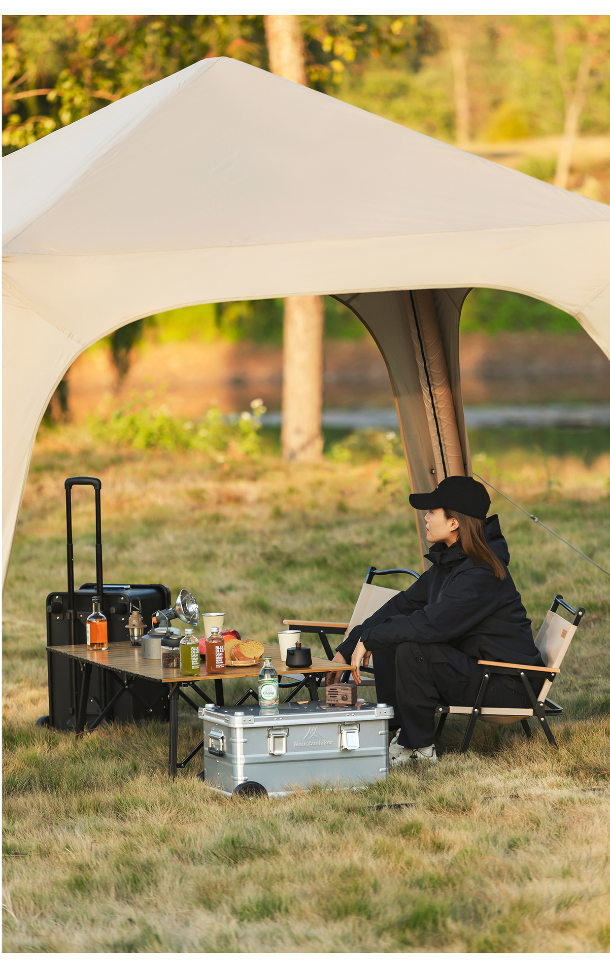 Shanzhike Factory Direct Delivery of New Inflatable Dome Tent Made of Silver-Coated Oxford Fabric, No-Setup Camping Tent with Sun Protection