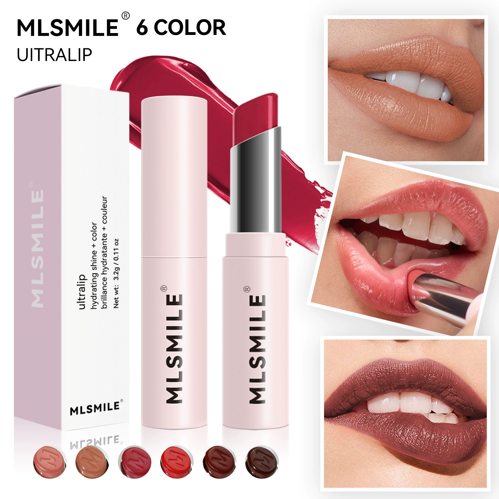MLSMILE увлажняющая помада-бальзам, 6 оттенков