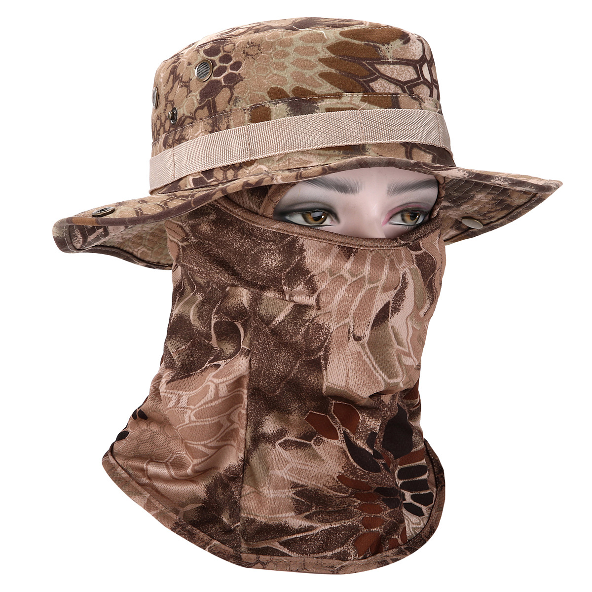 Sombrero de camuflaje con ala ancha al aire libre sombrero Benni sombrero de camuflaje para fanáticos militares sombrero de alpinismo de pesca protector solar sombrero de pescador transpirable hombre