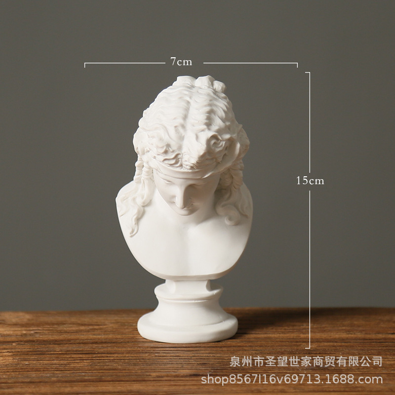 北欧のダビデの人物の樹脂の彫刻の石膏の顔の置物の客間の芸術の人物の家庭の装飾品の置物|undefined