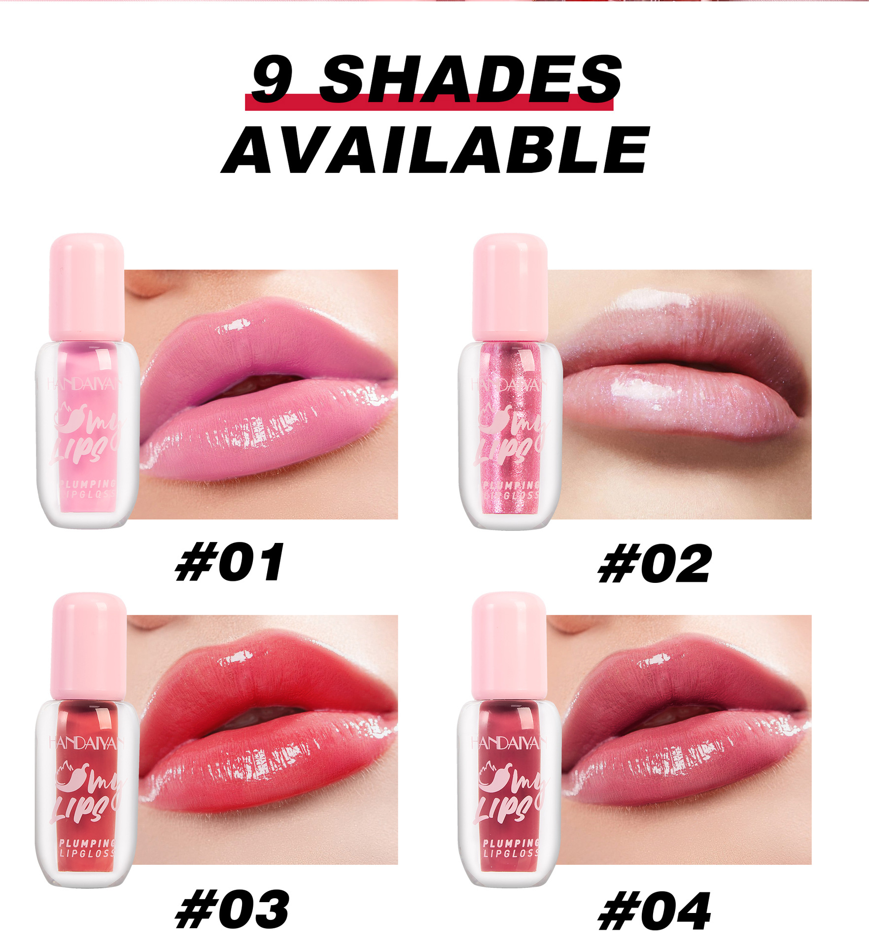 Cross-border Water Light Mirror Lip Gloss Lip Gloss, Pearlescent Lip Gloss Lipstick handaiyan Long-lasting Moisturizing and hydrating Lip Dye undefined