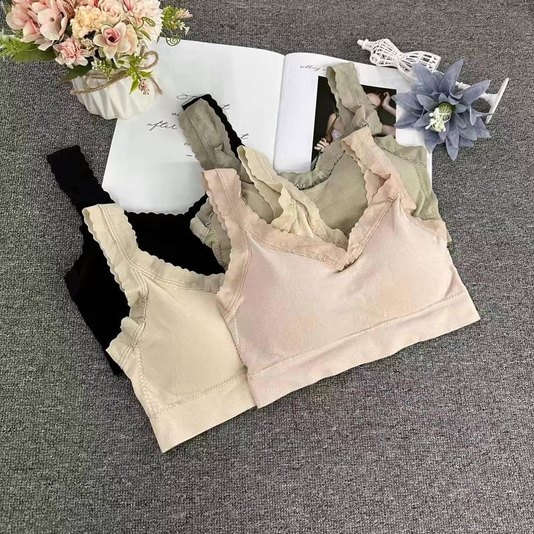 Nueva taza fija sin costuras hermosa espalda sin anillo de acero ropa interior chaleco chaleco cómodo ropa interior damas base sostén al por mayor