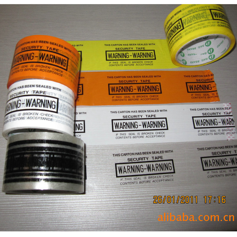 工厂批发跨境电商Warning警示封箱胶带高粘7cm宽免印版费任意颜色