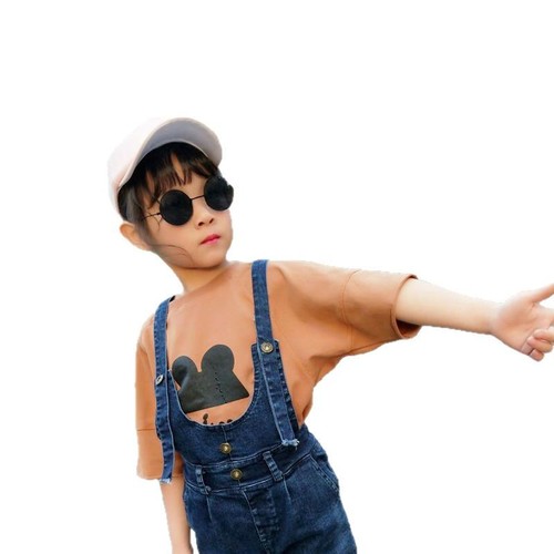 Children's round-frame sunglasses, small children's baby vintage metal small round prince glasses props for kids