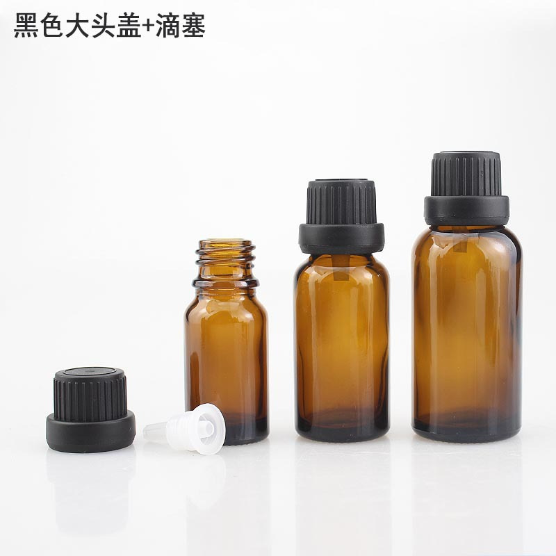 広州スポットエッセンシャルオイルボトル yb 厚壁遮光空ボトルガラスブラウン茶色盗難防止ラージヘッドキャップエッセンシャルオイル詰め替えボトル|undefined
