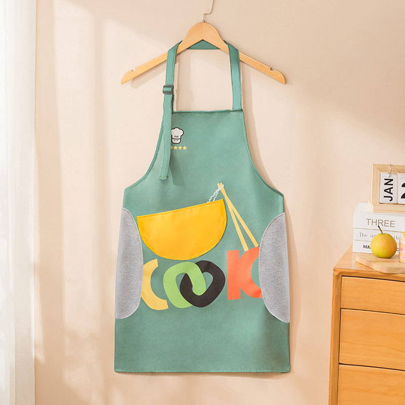 飲食キッチン作業服エプロンlogoシルクスクリーン印刷汚れに強いエプロンは手を拭くことができます。|undefined