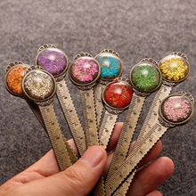 C 13667 Dried flower metal bookmark �ɻ�������ǩ�羳��ó