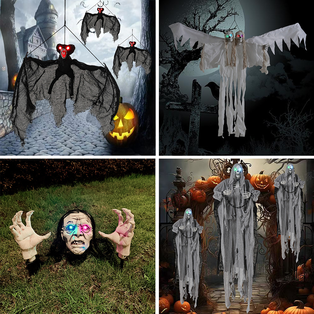 Halloween transfronterizo colgando fantasmas, fiesta en la habitación secreta, accesorios de decoración engañosos y aterradores, gran colgante en la puerta de la casa embrujada