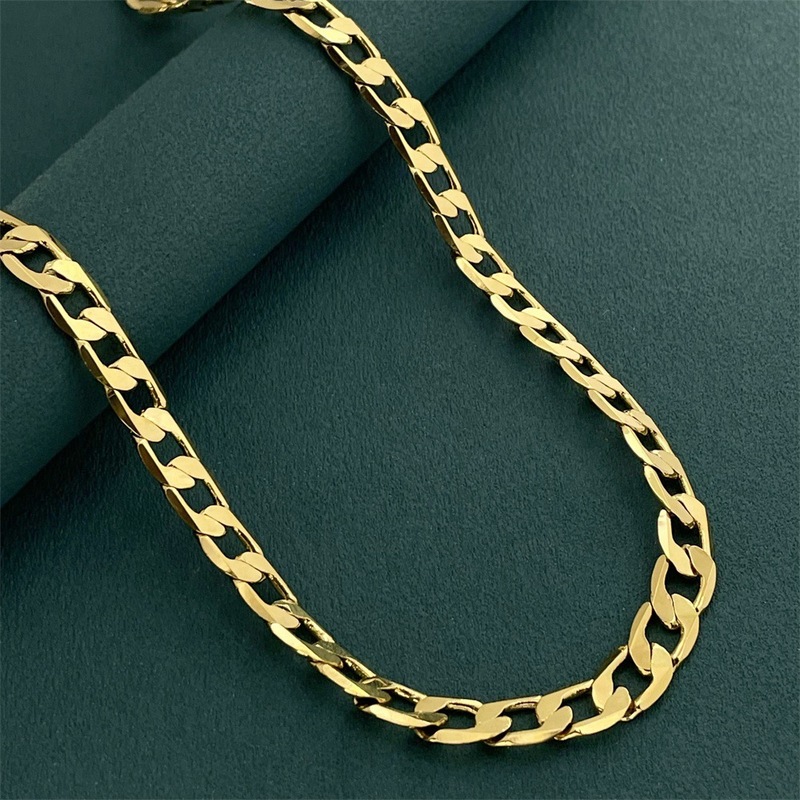 工場直販 24K ゴールドメッキネックレスクロスボーダーホットセールメンズ光沢のある 8MM60CM チェーン|undefined