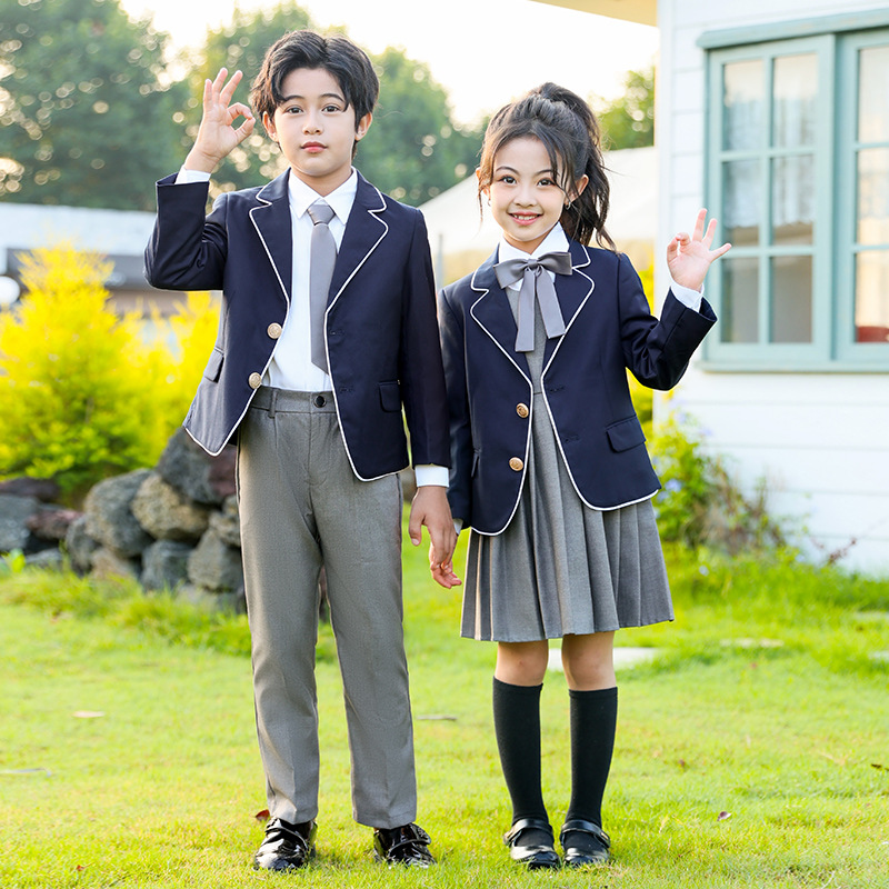 Trajes para estudiantes de primaria y secundaria, uniformes escolares, estilos de otoño e invierno, trajes de niños y niñas de estilo británico, uniformes de jardín de infantes para niños, uniformes de clase