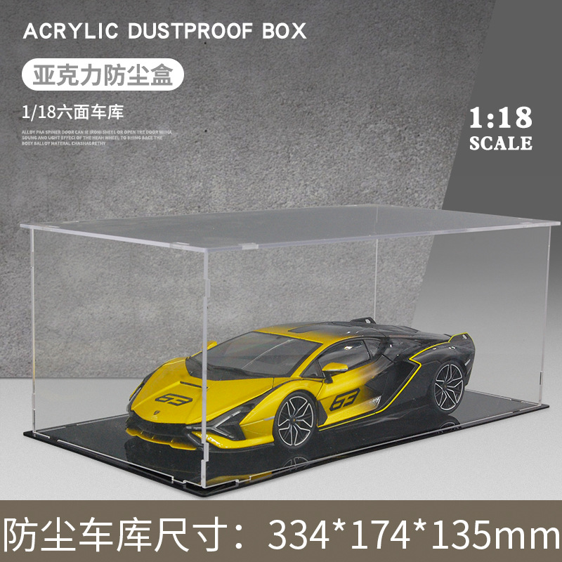 Caja de polvo de modelo de automóvil transfronterizo, modelo de motocicleta, colección transparente, espacio de estacionamiento, colección de garaje, decoración de modelo de automóvil