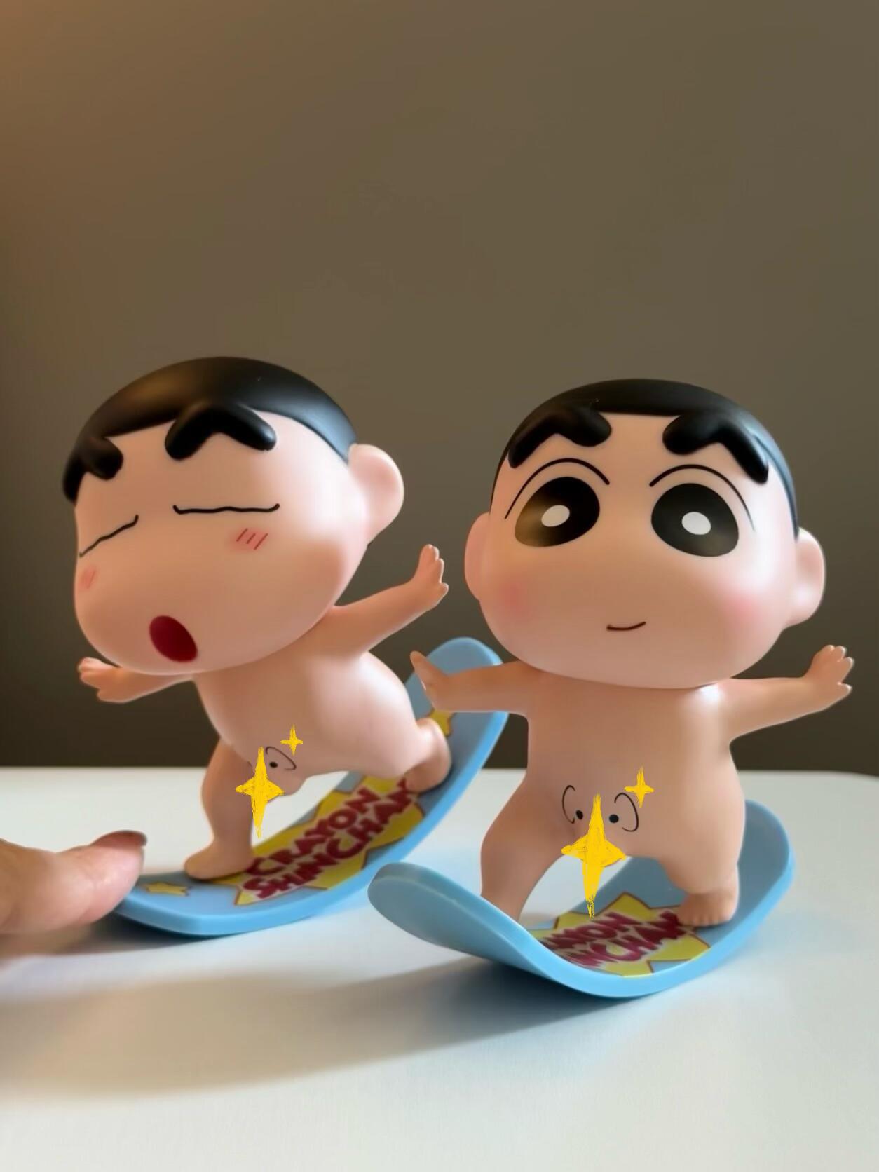 Cute Naked Surfing Crayon Shin-Chan Doll Desktop Ornament Car Decoration Trendy Toy Gift