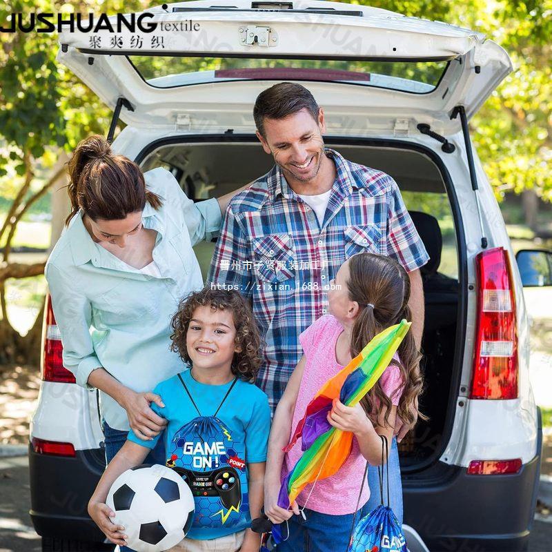 游戏六双肩抽绳背包袋子  便携收纳袋涤纶手提抽绳袋束口袋亚马逊