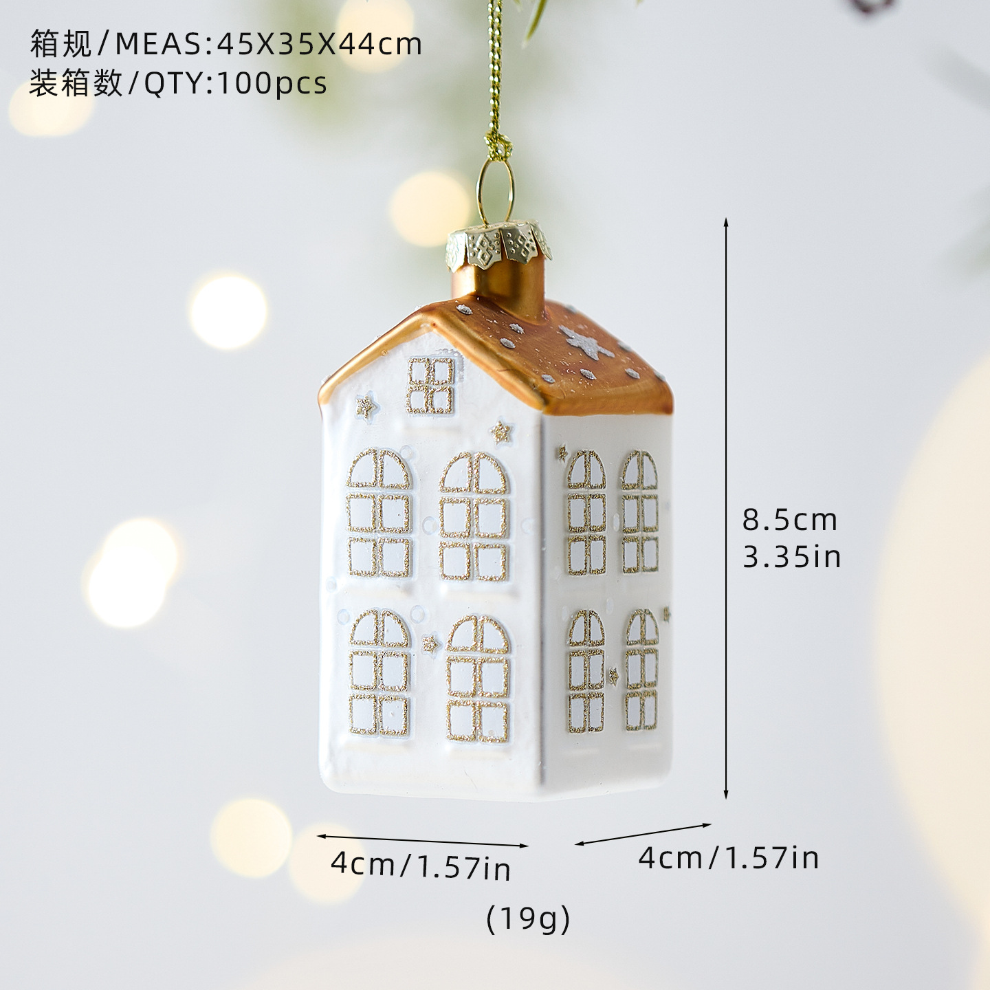 Nuevos productos transfronterizos de decoración de Navidad colgantes creativos de vidrio pintado colgantes de la atmósfera del diseño de escena