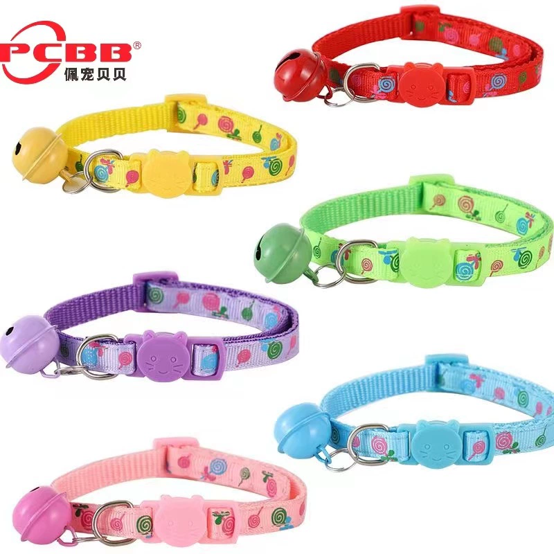 Цветная Пряжка для кошек Леденец Большой колокольчик Кошачий ошейник 1,0 Защитная Пряжка для кошек Ошейник для собак в наличии