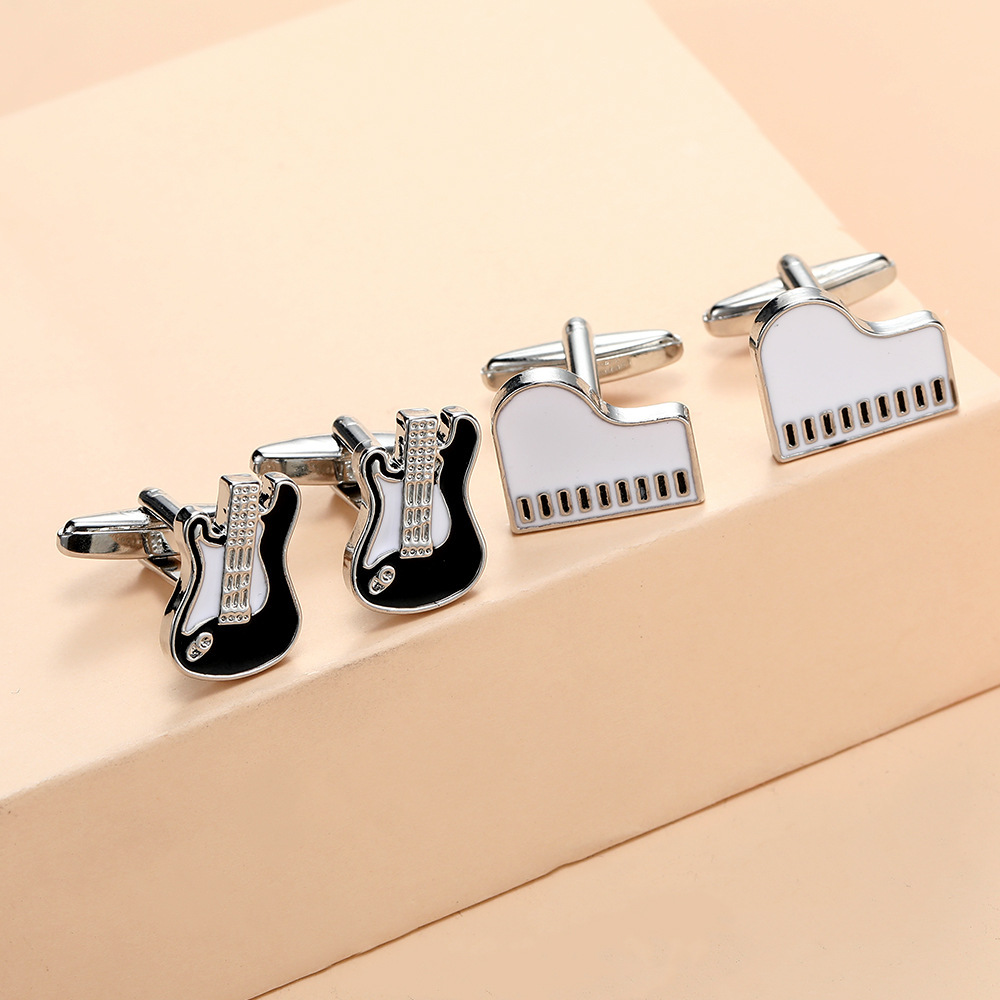 music series cufflinks musical instrument note cufflinks men's French shirt cuff nails source_voghion.com