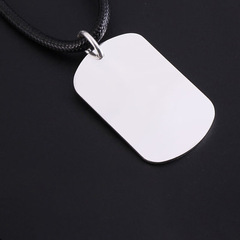 光面軍牌純銀項鍊足銀999情侶照片刻字吊牌個性吊墜男女紀念禮物