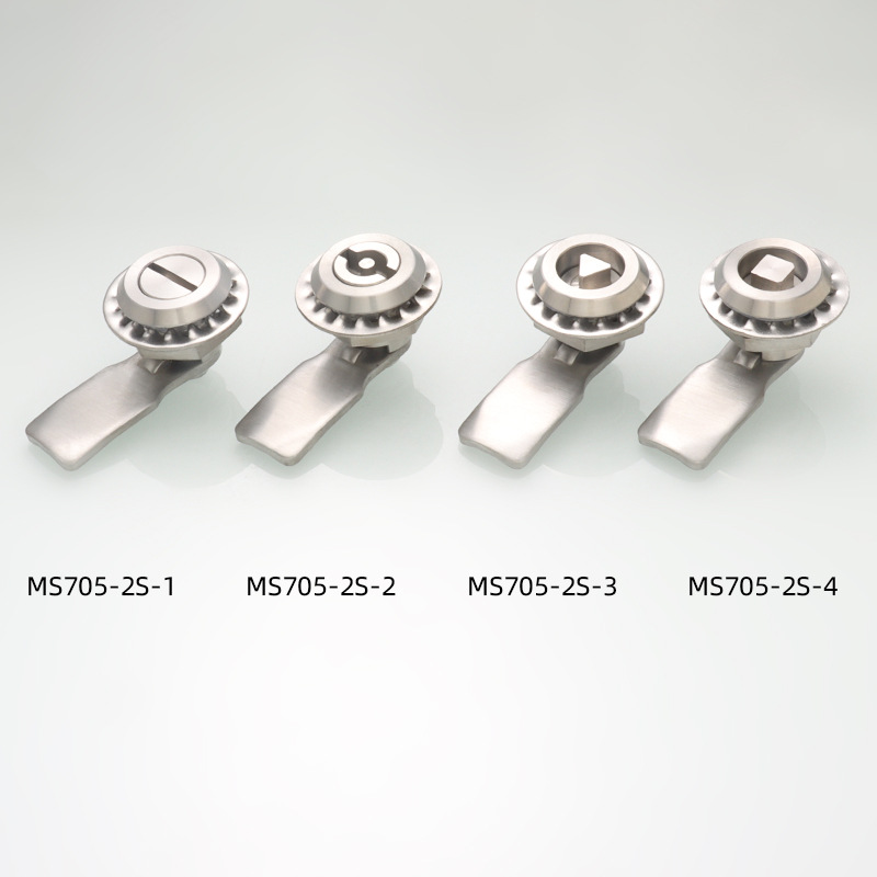 Hengzhu MS705 stainless steel turn tongue lock MS705 one-shaped triangle stainless steel distribution box lock manufacturer direct delivery