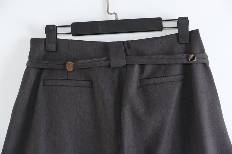 Ensemble blazer et pantalon deux pièces GraceChic Automne 25, coupe ample et tendance, boutons en bois véritable, pour femme, référence 1816_voghion.com