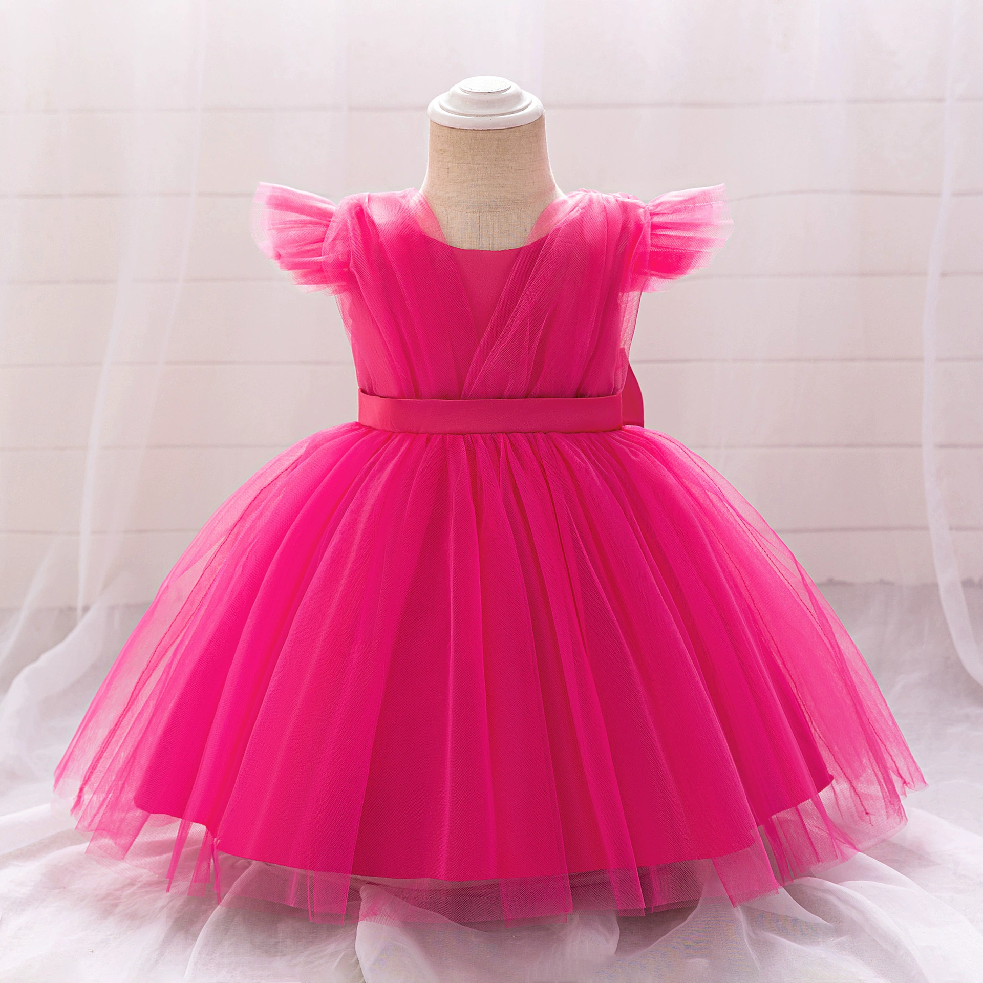 2025 new girls' dresses birthday mesh princess dresses one year old dress kids dresses for girls