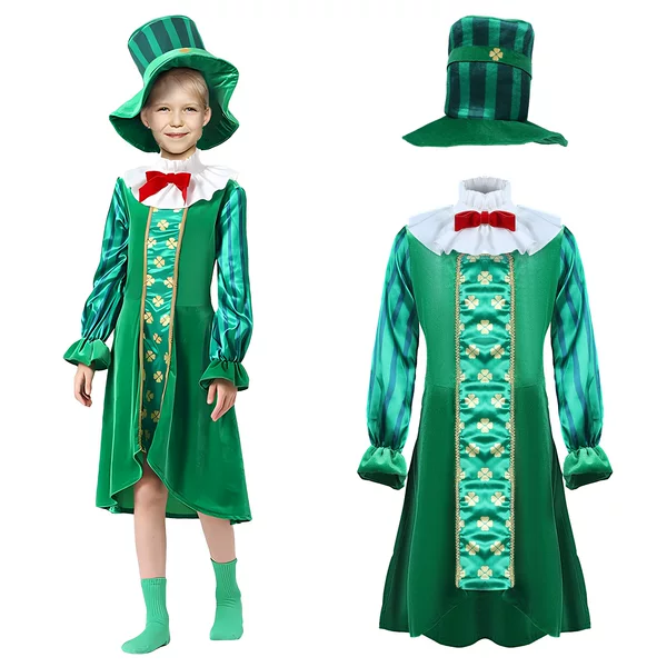 Children's St. Patrick's Day Ethnic Style Irish Boys and Girls Stage Performance Cosplay Costumes
