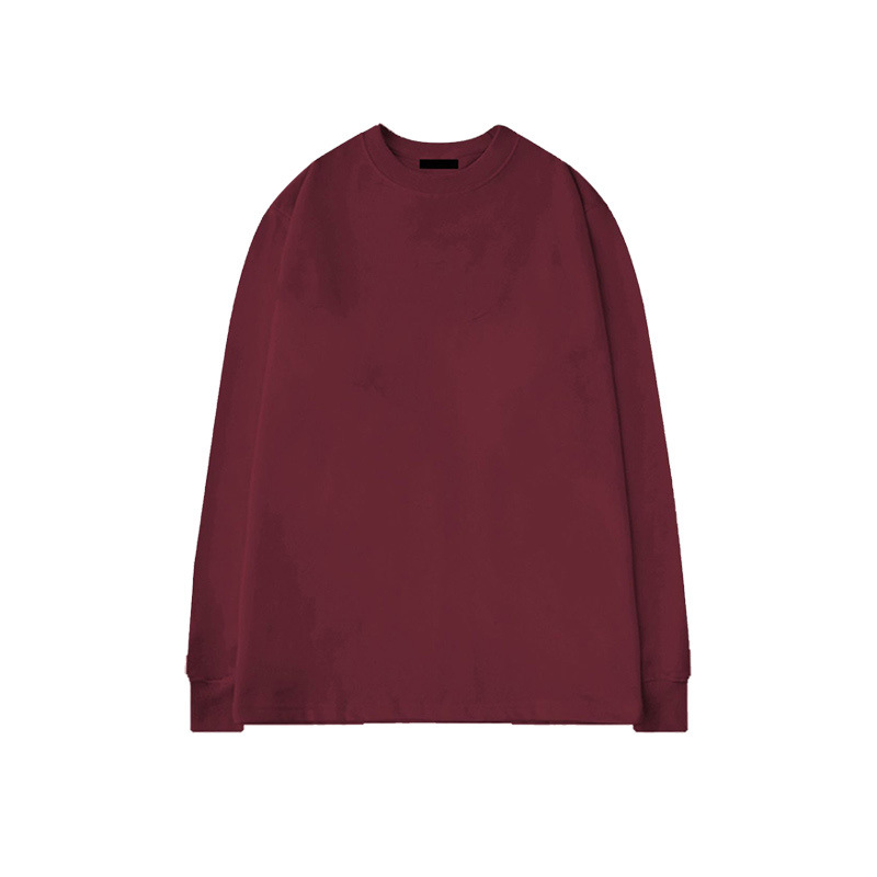 Camiseta básica blanca de manga larga 260 g, algodón grueso para hombre, estilo suelto americano