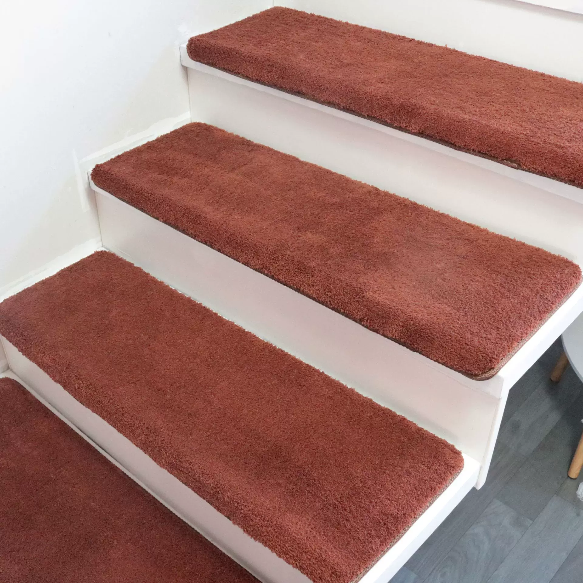 静音加厚楼梯踏步垫免胶纯色地毯家用防滑实木台阶贴台阶贴