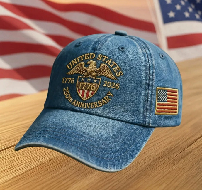 Nuevo sombrero de impresión transfronteriza para hombres hace viejos sombreros de béisbol retro Europeos y estadounidenses 250 años conmemorativo sombrero de lengua de lazo