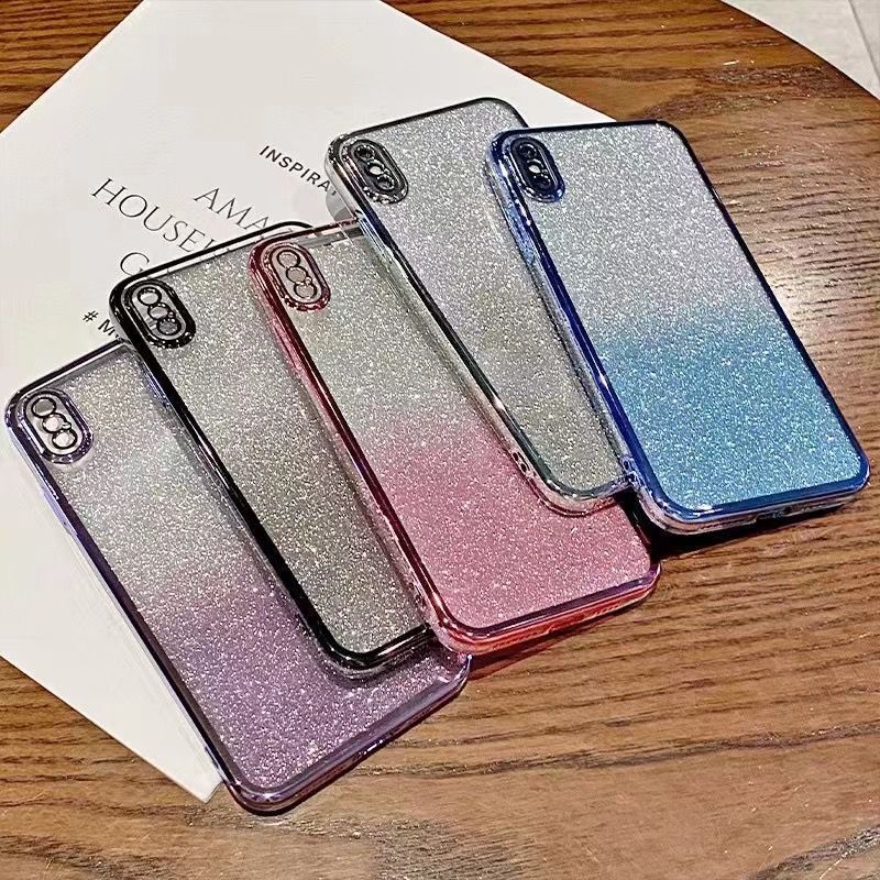 Gradient Glitter Iphone15 Promax Mobile Phone Case Apple 17 Suitable for 6D Electroplated Transparent Anti-Fall 13 Protective Cover