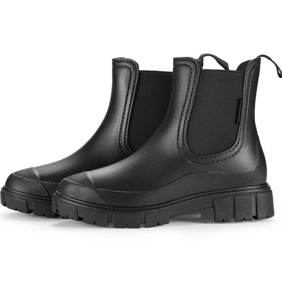Women's elastic boots low and medium rain boots Chelsea waterproof non-slip rain outdoor wearable boots 201