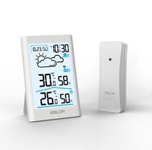 家用室内外温湿度计无线气象站LCD大屏显示天气预报电子闹钟跨境