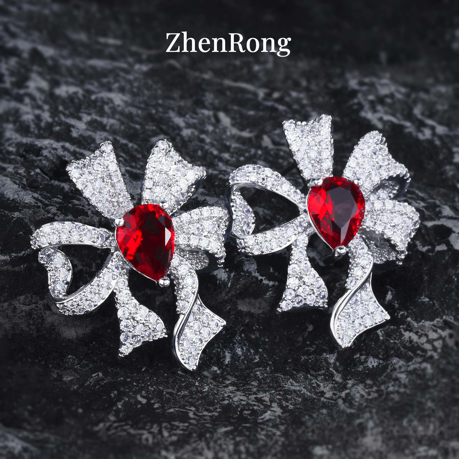 Eternal Tassel Ruby Necklace Noble Fairy Bow Gemstone Jewellery Set_voghion.com
