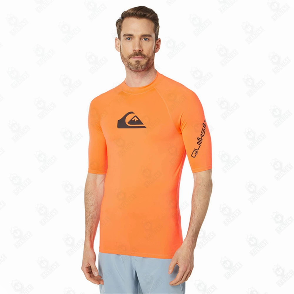 Quiksilver, быстрая сушка купального костюма, единый комплект для зала, с коротким рукавом, солнцезащита